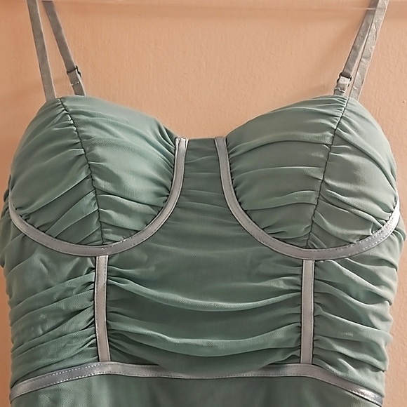 Ruched Seafoam Dress - Picture 1 of 2